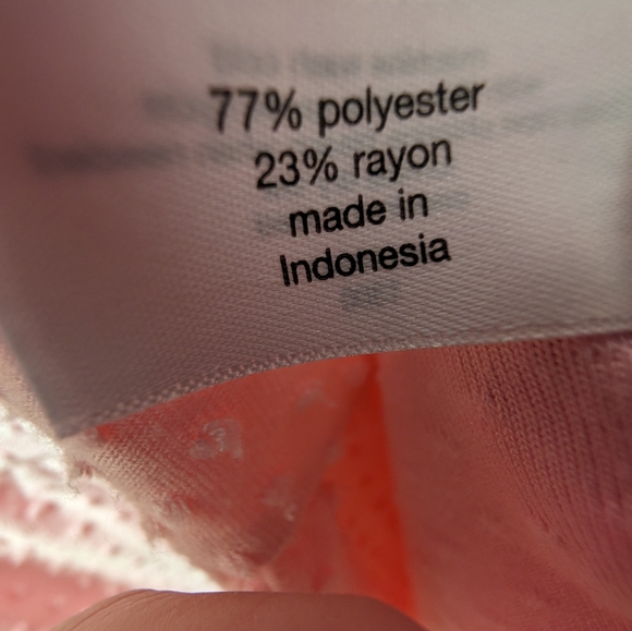 Lane Bryant Clip Dot Tiered Short Cap Sleeve Baby Doll Top in Pink Size 14/16 - Picture 4 of 6